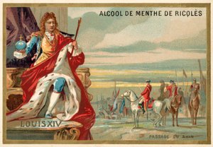 Louis XIV of France and the French Army Crossing the Rhine, 1672 by French School